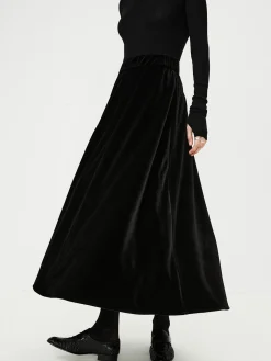 COMMENSE Velvet Flowy Skirt* Skirts|Bottoms