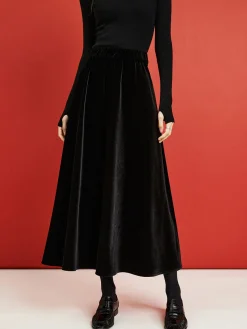 COMMENSE Velvet Flowy Skirt* Skirts|Bottoms