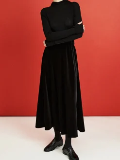 COMMENSE Velvet Flowy Skirt* Skirts|Bottoms