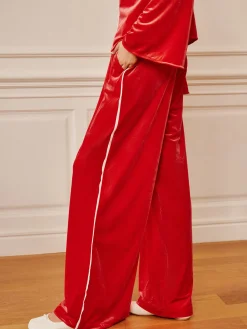 COMMENSE Velvet Lace Up Draped Pants Set* Pants Sets|Long Sleeve Sets