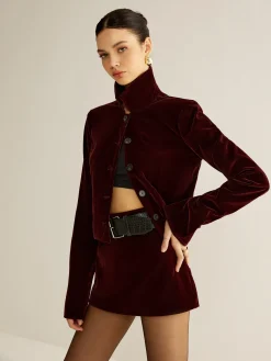 COMMENSE Velvet Lapel Short Blazer* Outerwear|Blazers
