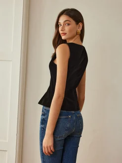 COMMENSE Velvet Metal-Button Vest* Outerwear|Vests