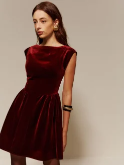 COMMENSE Velvet Pleated Tank Short Dress* Cocktail & Party Dresses|Short Dresses