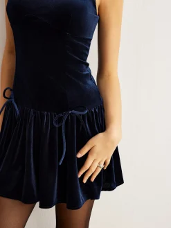 COMMENSE Velvet Ruffle Tank Dress* Cocktail & Party Dresses|Short Dresses