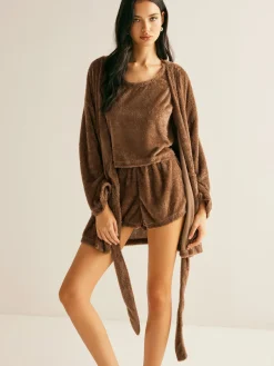 COMMENSE Velvet Three-Piece Shorts Set* Shorts Sets|Shorts