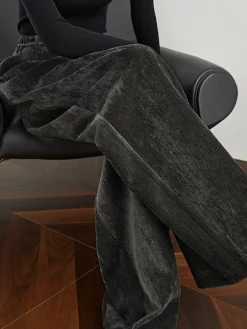 COMMENSE Velvet Wide-Leg Pants* Pants|Bottoms