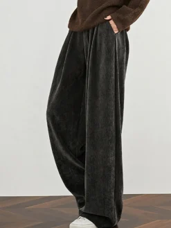 COMMENSE Velvet Wide-Leg Pants* Pants|Bottoms