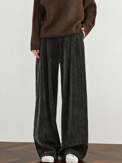COMMENSE Velvet Wide-Leg Pants* Pants|Bottoms