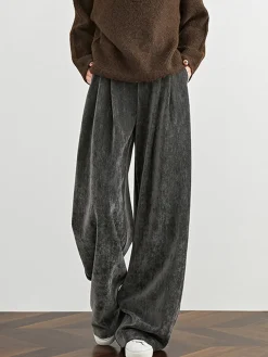 COMMENSE Velvet Wide-Leg Pants* Pants|Bottoms