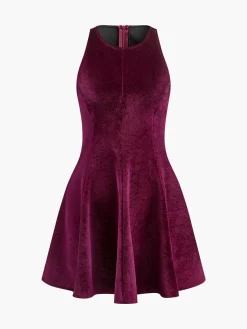 COMMENSE Velvet Zipper Slim Tank Dress* Dresses