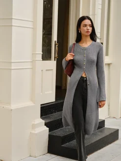 COMMENSE Versatile Metal Breasted Sweater Dress* Sweater Dresses|Work Dresses