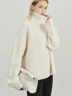 COMMENSE Versatile Plain Turtleneck Sweater* Sweater Tops|Sweaters & Cardigans