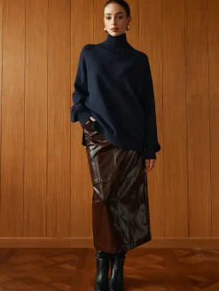 COMMENSE Versatile Plain Turtleneck Sweater* Sweater Tops|Sweaters & Cardigans