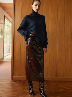 COMMENSE Versatile Plain Turtleneck Sweater* Sweater Tops|Sweaters & Cardigans