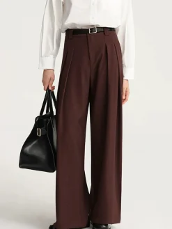 COMMENSE Versatile Pleated Wide-Leg Pants* Pants|Bottoms