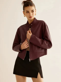 COMMENSE Versatile Zipper Faux Leather Jacket* Outerwear|Jackets