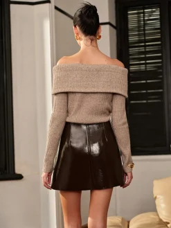 COMMENSE Versatile Zipper PU Leather Mini Skirt* Skirts|Bottoms