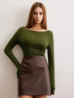 COMMENSE Vintage Backless Pleated T-Shirt* T-shirts|Tops
