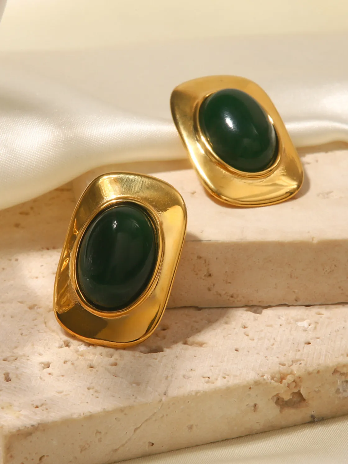 COMMENSE Vintage Cat Eye Stone Earrings* Earrings|Accessories