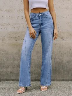 COMMENSE Vintage Denim Straight Leg Pants* Jeans|Pants