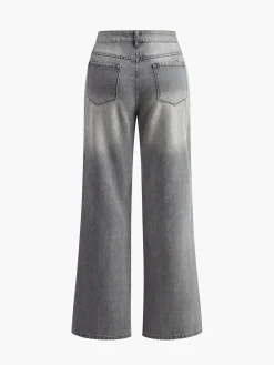 COMMENSE Vintage Denim Straight Leg Pants* Jeans|Pants