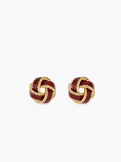 COMMENSE Vintage Dripped Glaze Knotted Hoop Stud Earrings* Earrings|Accessories