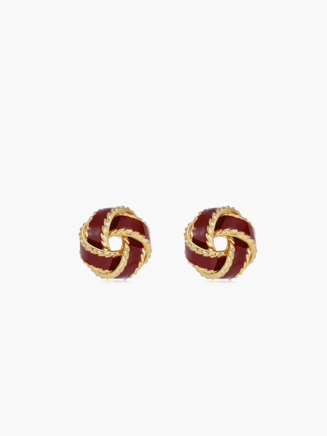 COMMENSE Vintage Dripped Glaze Knotted Hoop Stud Earrings* Earrings|Accessories