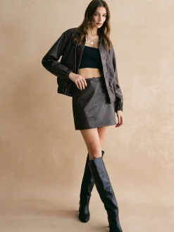 COMMENSE Vintage Faux Leather Jacket* Outerwear|Jackets