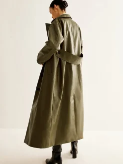 COMMENSE Vintage Faux Leather Long Jacket* Outerwear|Jackets