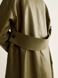 COMMENSE Vintage Faux Leather Long Jacket* Outerwear|Jackets