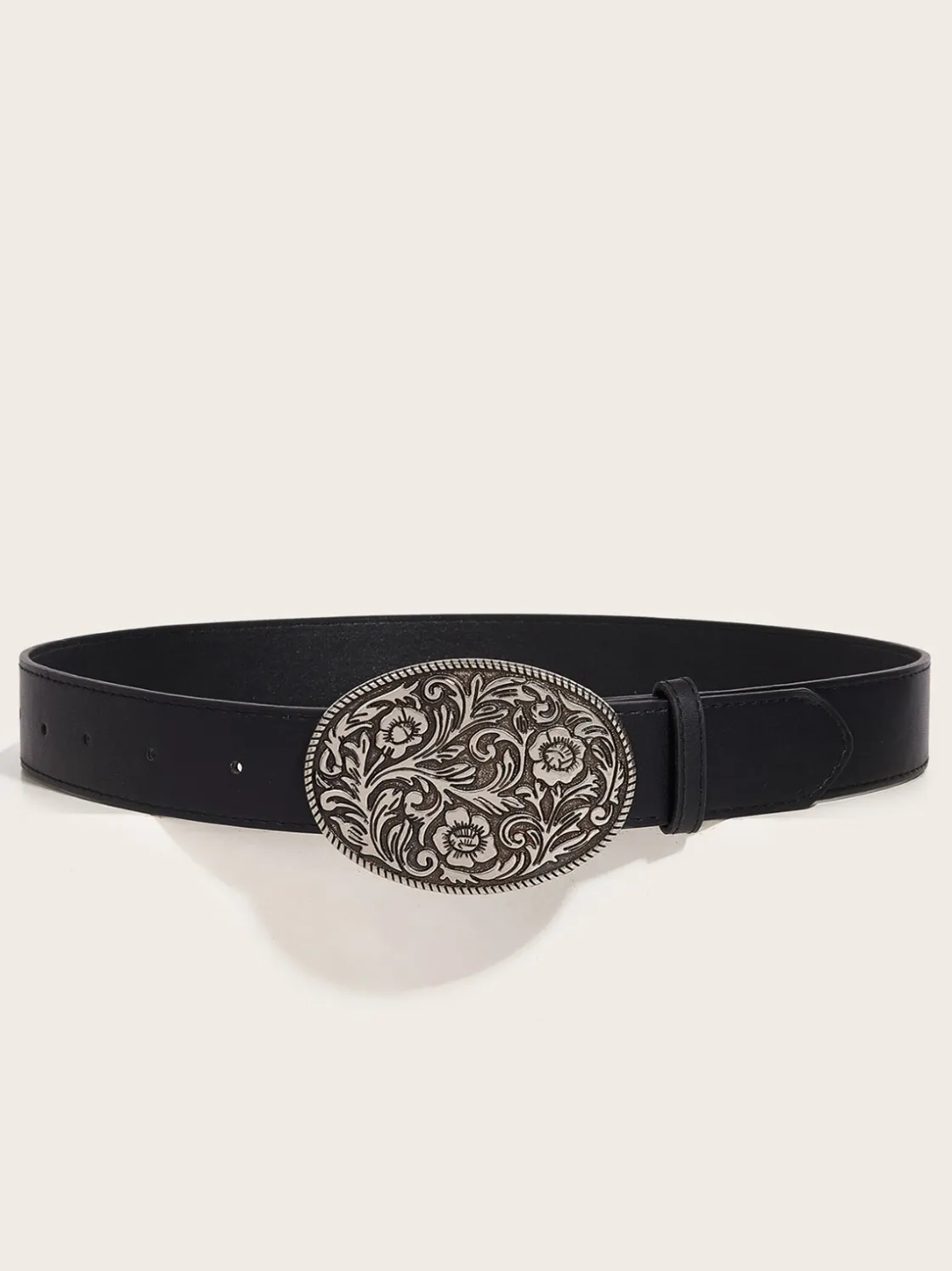 COMMENSE Vintage Floral-Oval Buckle Belt* Belts & Chain|Accessories