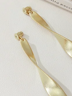 COMMENSE Vintage Metal Twist Drop earrings* Earrings|Accessories