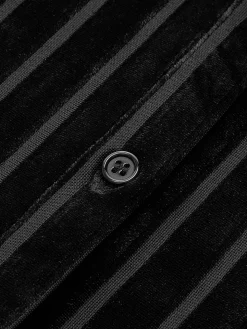COMMENSE Vintage Pinstripe Button Polo Shirt* Blouses & Shirts|Tops