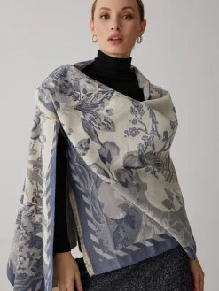 COMMENSE Vintage Plant Flower Jacquard Cotton Scarf* Accessories