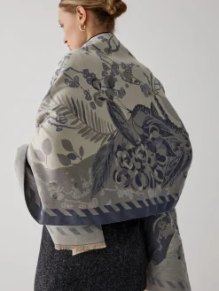 COMMENSE Vintage Plant Flower Jacquard Cotton Scarf* Accessories