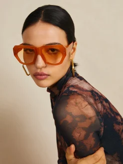 COMMENSE Vintage Polygon Cat Eye Rivets Sunglasses* Sunglasses|Accessories