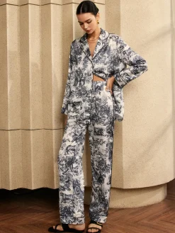 COMMENSE Vintage Printed Piping Pants Set* Pants Sets