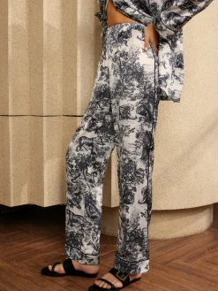 COMMENSE Vintage Printed Piping Pants Set* Pants Sets