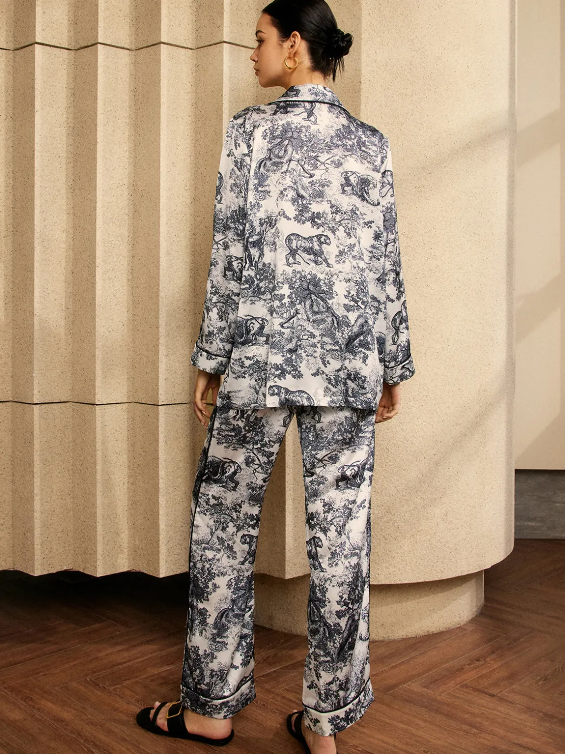 COMMENSE Vintage Printed Piping Pants Set* Pants Sets