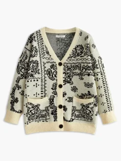 COMMENSE Vintage V-Neck Soft Knit Outerwear* Sweater Tops|Outerwear