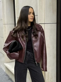 COMMENSE Vintage Zipper Faux Leather Jacket* Outerwear|Jackets