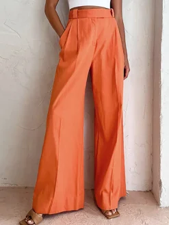 COMMENSE Vitamin C Linen Cotton Wide Leg Pants* Wide Leg|Pants