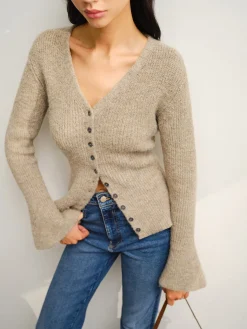 COMMENSE V-Neck Bell Sleeve Button Cardigan* Cardigans|Sweaters & Cardigans