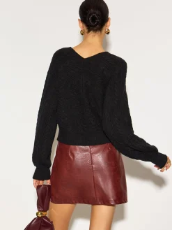 COMMENSE V-Neck Bow Front Twist Cardigan* Knitwear|Tops