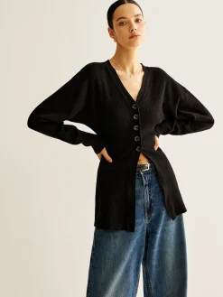 COMMENSE V-Neck Button Slit Cardigan* Cardigans|Sweaters & Cardigans