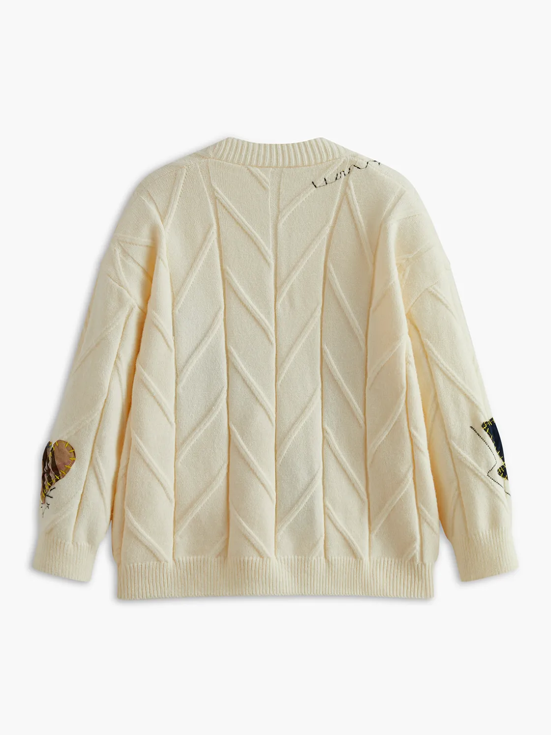 COMMENSE V-Neck Colorful-Button Cable Cardigan* Knitwear|Tops