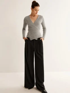 COMMENSE V-Neck Criss Cross Knit Top* Sweater Tops|Sweaters & Cardigans