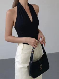 COMMENSE V-Neck Halter Open Back Tank Top* Sweater Tops|Tank Tops & Camis