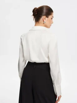 COMMENSE V-Neck Pleated Long Sleeve Blouse* Blouses & Shirts|Tops
