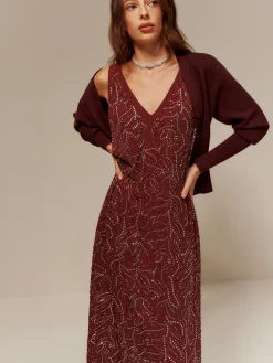 COMMENSE V-Neck  Rhinestone Split Tank Dress* Cocktail & Party Dresses|Summer Dresses